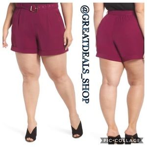 ‼️ELVI‼️PURPLE BELTED SHORTS